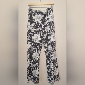 bryn Walker Modal Ponti Floral Print High Waist Flare Leg Pants, Large